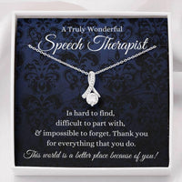 Thumbnail for Speech Therapist Necklace Gift For Speech Pathologist Necklace SLP Gift Speech Therapy To A Truly Amazing Speech Therapist Gift