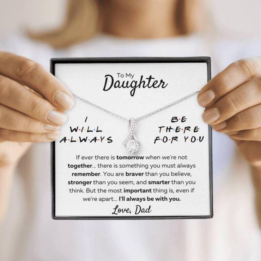 Daughter Necklace, To My Daughter Necklace Gift Dad �There For You � Stronger Than You Seem�