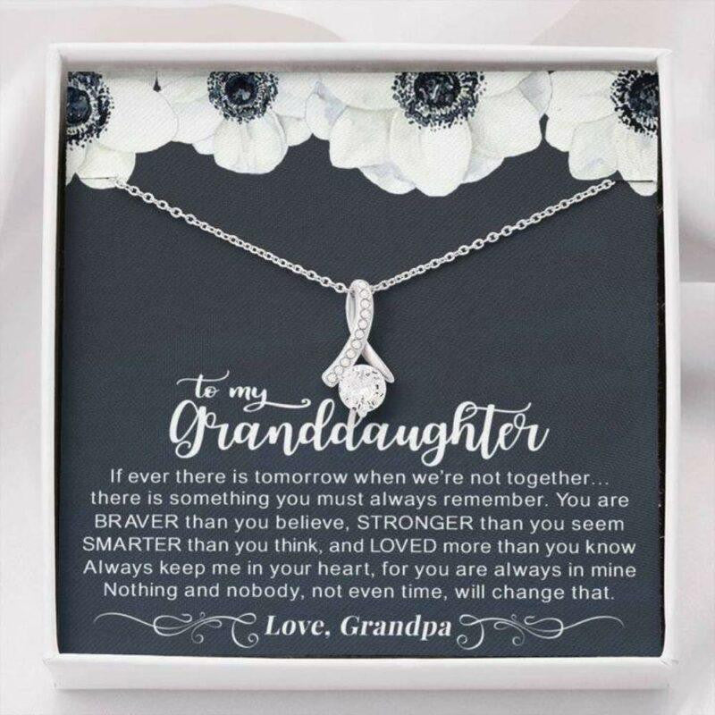 Granddaughter Necklace, To My Granddaughter Necklace Gift Always Keep Me In Your Heart Love Grandpa