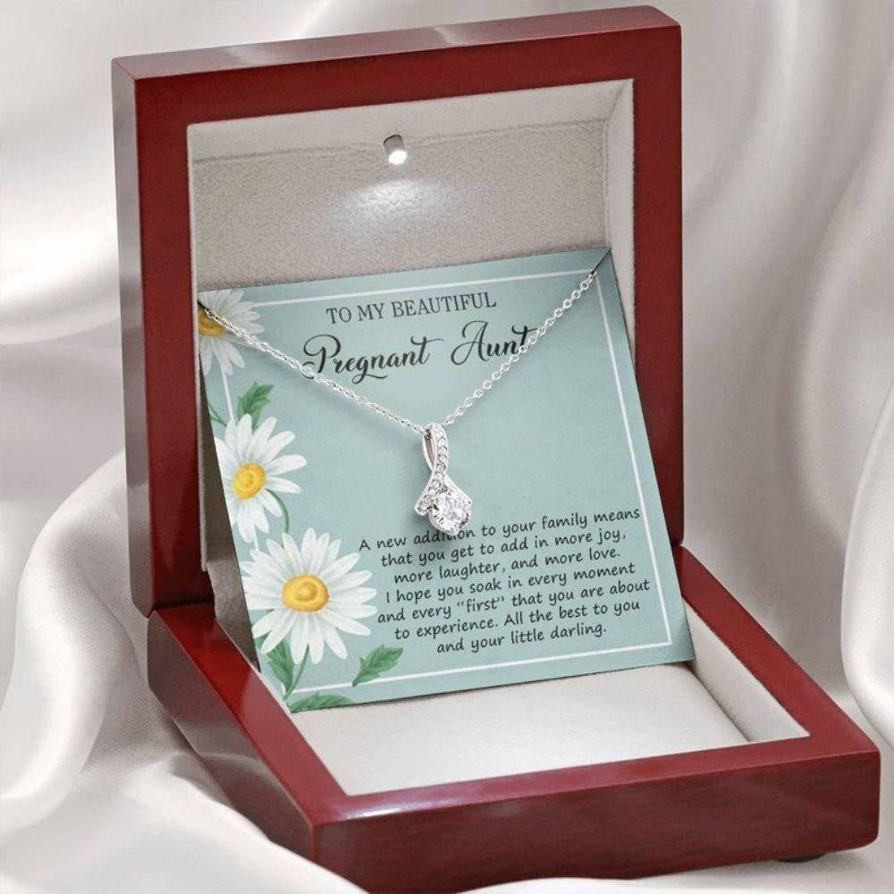 Aunt Necklace, Gift For Pregnant Aunt, Pregnant Gift Necklace For Aunt, Necklace From Niece