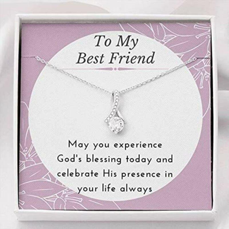 Friend Necklace, Sister Necklace, To My Best Friend Thank You Necklace � May You Experience God�s Blessing Today And Celebrate