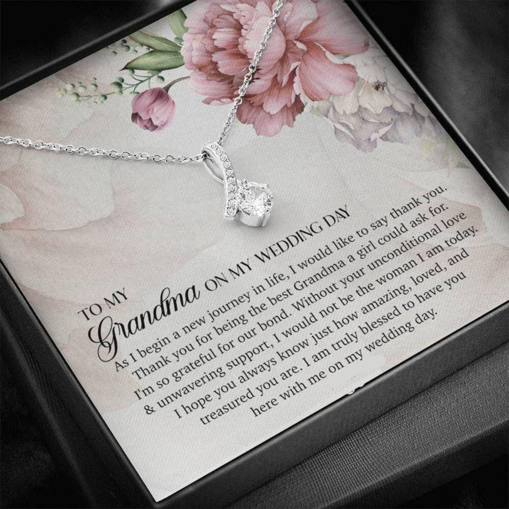 Grandmother Necklace, Grandma Of The Bride Wedding Day Necklace Gift From Bride