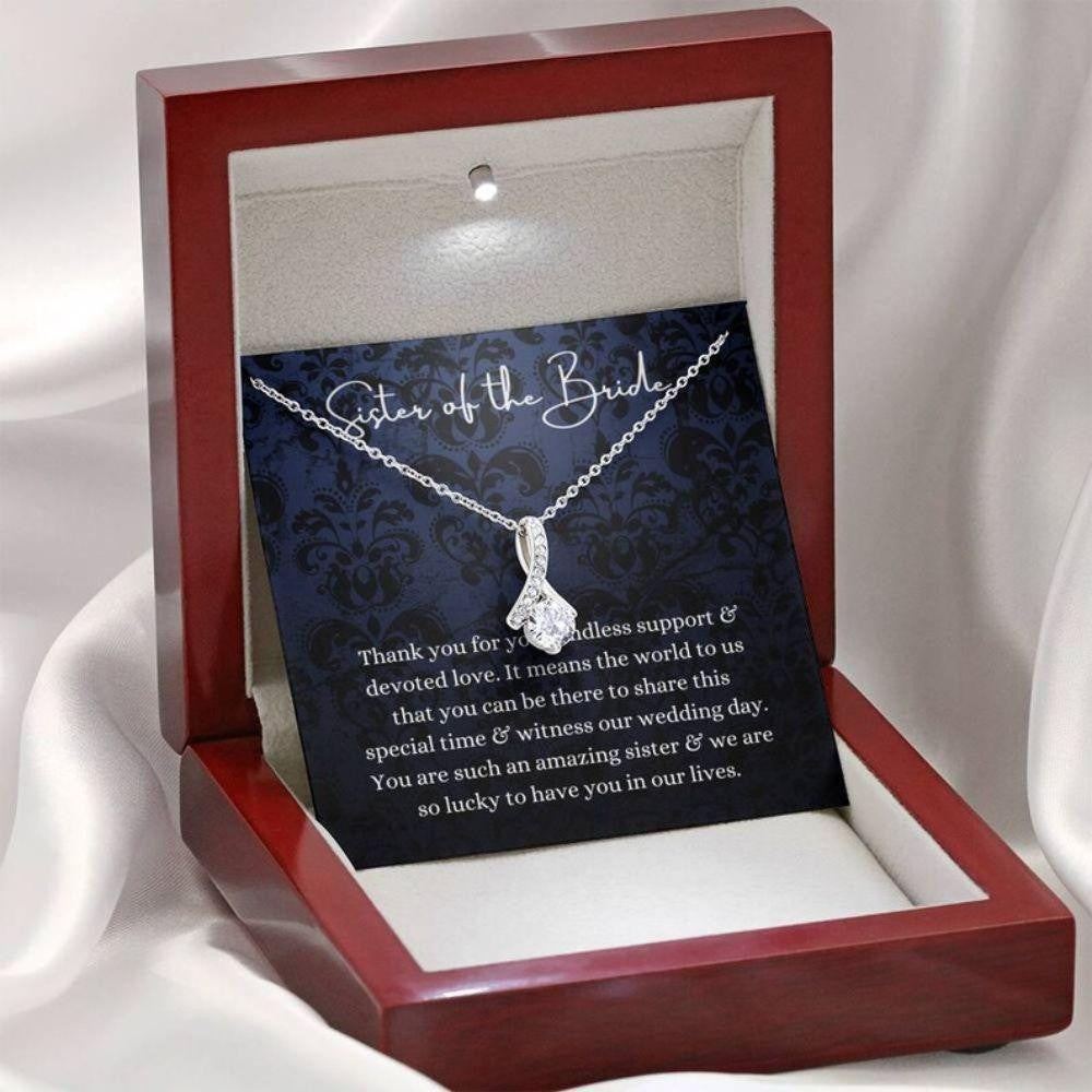 Sister Necklace, Sister Of The Bride Necklace Gift, Sister Wedding Gift From Bride And Groom, Bridal Party