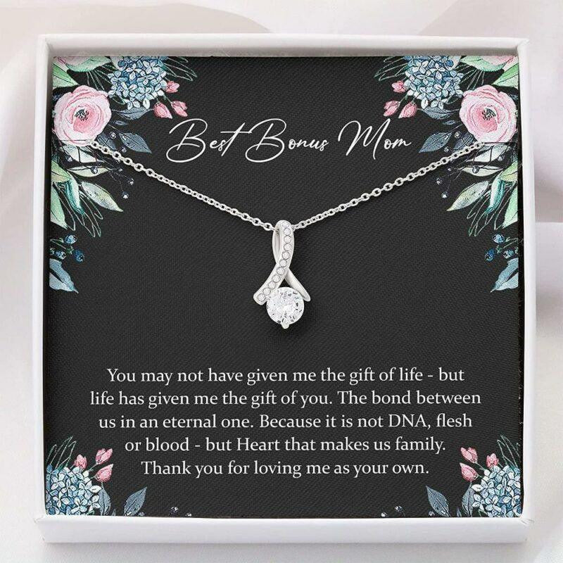 Stepmom Necklace, Bonus Mom Gift For Step Mom Necklace � Mother Day Necklace Gift