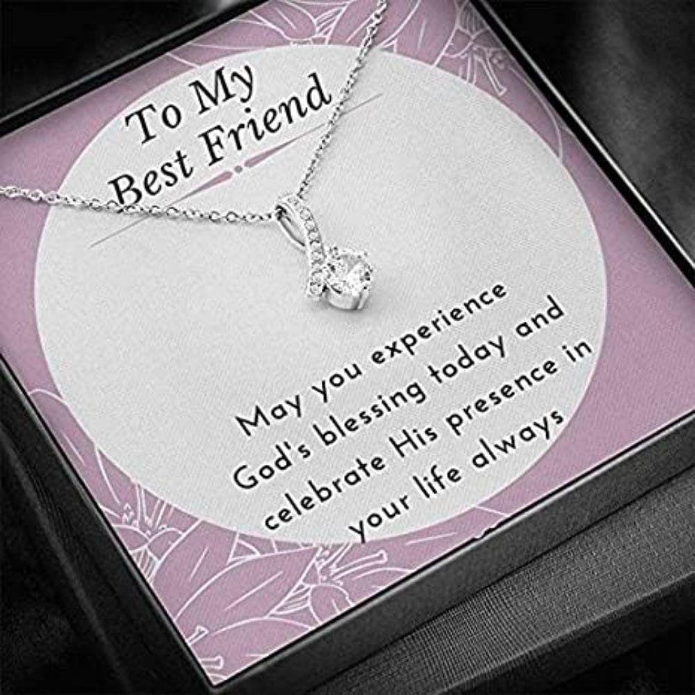 Friend Necklace, Sister Necklace, To My Best Friend Thank You Necklace � May You Experience God�s Blessing Today And Celebrate