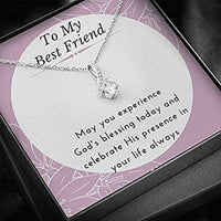 Thumbnail for Friend Necklace, Sister Necklace, To My Best Friend Thank You Necklace � May You Experience God�s Blessing Today And Celebrate