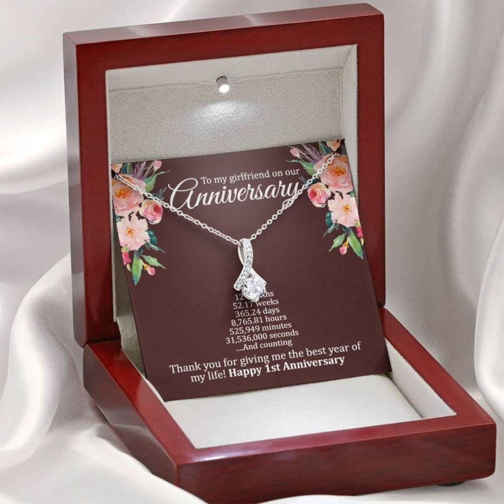 Girlfriend Necklace, 1 Year Anniversary Necklace For Girlfriend, First Year Anniversary, One Year Dating Anniversary Necklaces For Her Girlfriend