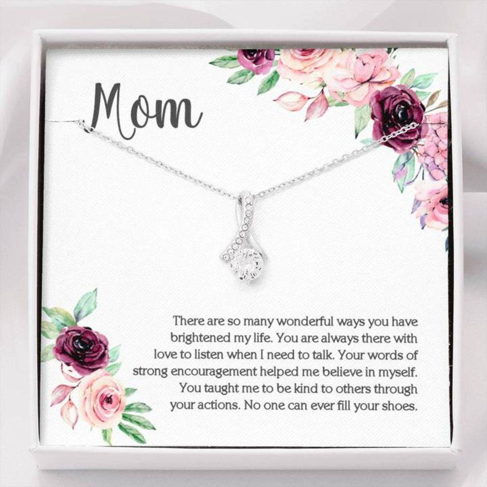 Mom Necklace, Mother Gift With Cz Pendant On Loving