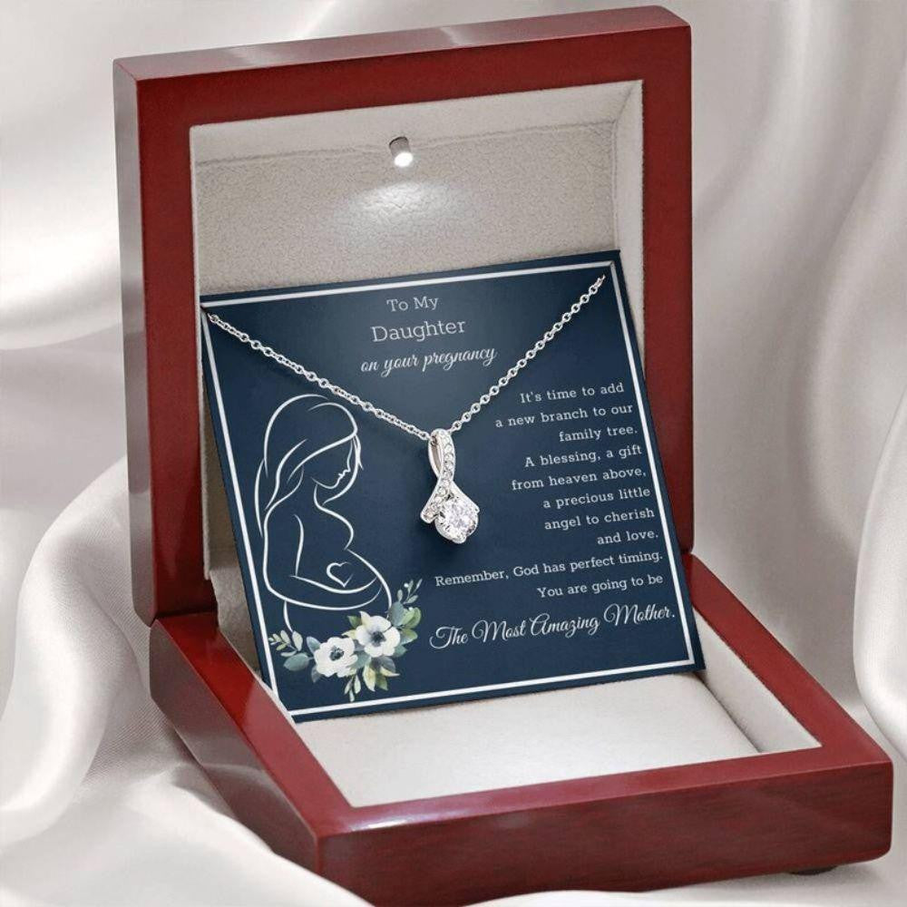 Daughter Necklace, Gift  For Pregnant Daughter, Pregnancy Gift For Daughter, Mom To Be Necklace
