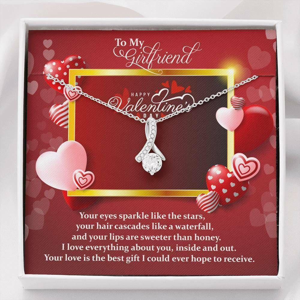 Girlfriend Necklace, Necklace Pendant Cubic Zirconia Valentine Girlfriend Gift � Your Love Is The Best Gift