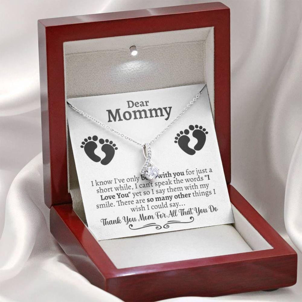 Mom Necklace, Mom Gift From Baby, Gift For New Moms After Birth, Birthday Necklace Gift From Baby To Mom, Gift For Mom From Baby Boy Or Baby Girl