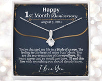 Thumbnail for Wife Necklace, Personalized 1 Month Anniversary Necklace, One Month Dating Anniversary, 1 Month Wedding Anniversary Necklace Girlfriend