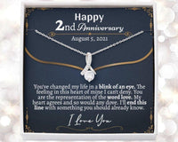 Thumbnail for Wife Necklace, Personalized 2 Year Anniversary Necklace, Traditional 2nd Wedding Anniversay, 2nd Year Wedding Anniversary