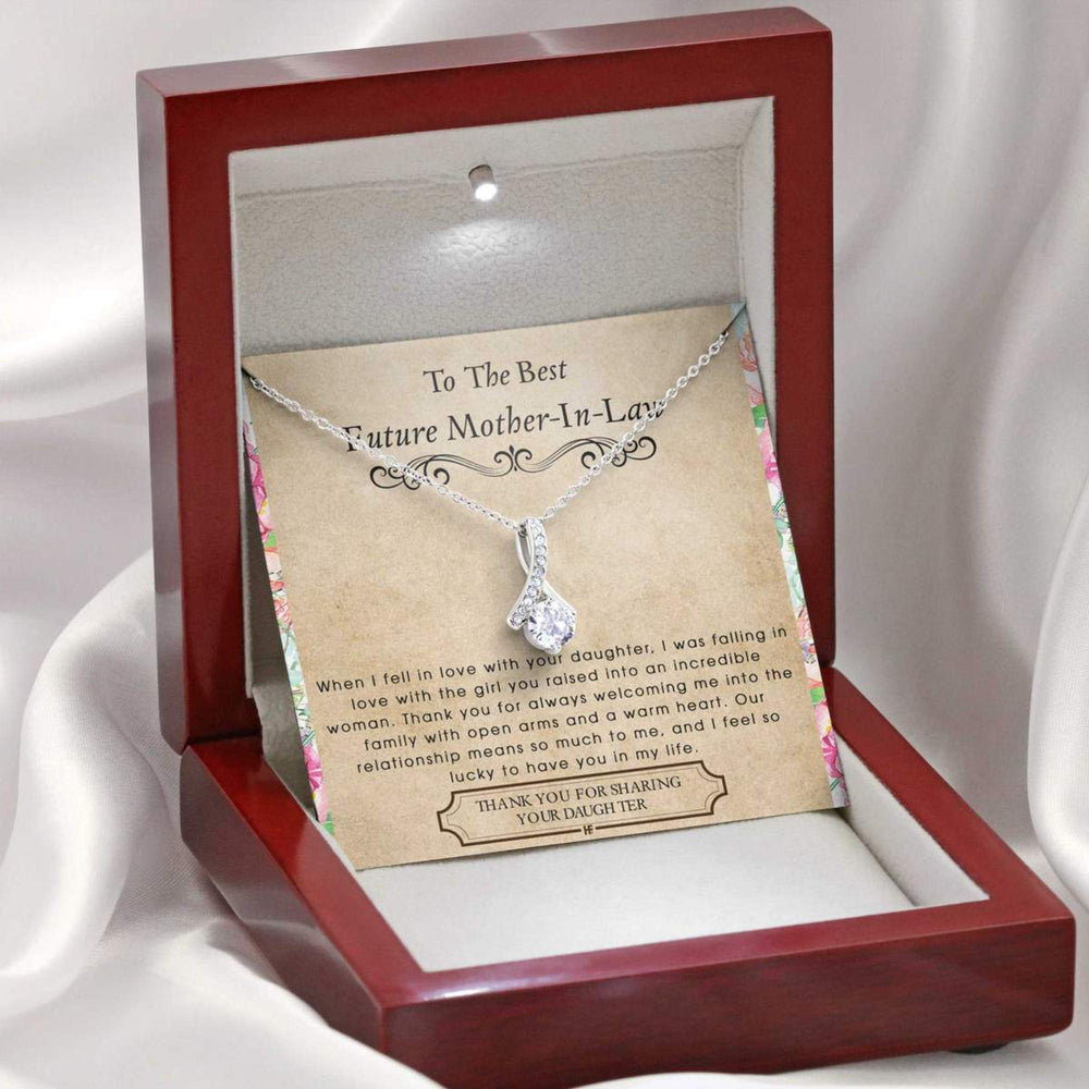 Mother-in-law Necklace, Future Mother In Law Necklace:  Alluring Beauty Necklaces Gift For Mother�s Day From Future Son, Heartfelt Message Card