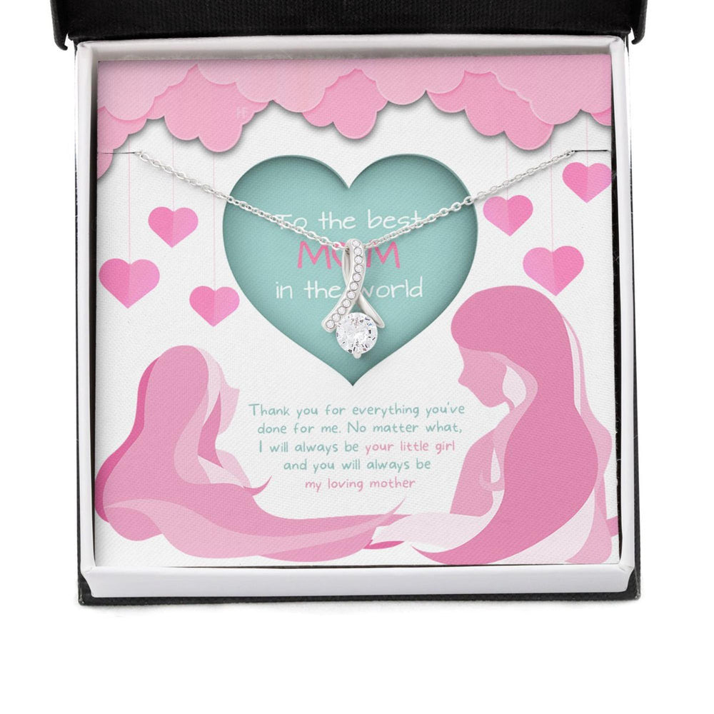 Mom Necklace, Gift For The Best Mom In The World With Pink & Green Paper Heart,  Alluring Beauty Necklaces