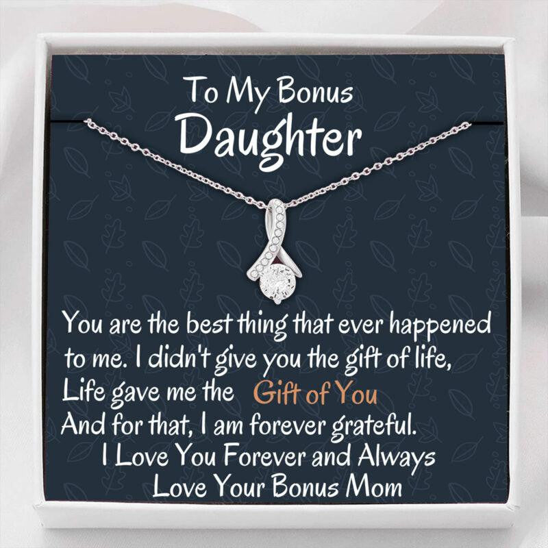 Stepdaughter Necklace, To My Bonus Daughter Gift Of You Necklace, Birthday Gift, I Love You