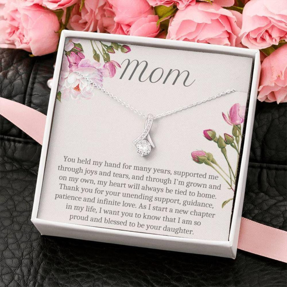 Mom Necklace, Mother Of The Bride Gift From Daughter, Mother Of The Bride Necklace, Wedding Day Gift For Mom From Bride