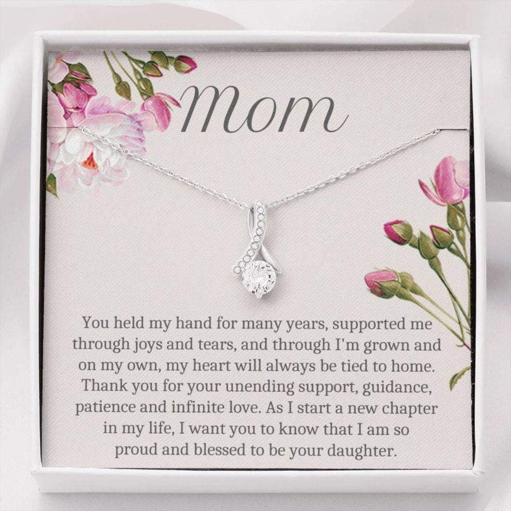 Mom Necklace, Mother Of The Bride Gift From Daughter, Mother Of The Bride Necklace, Wedding Day Gift For Mom From Bride