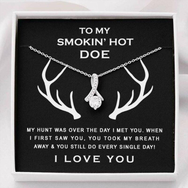 Wife Necklace, To My Smokin� Hot Doe Necklace Gift For Future Wife Fiance Girlfriend Deer