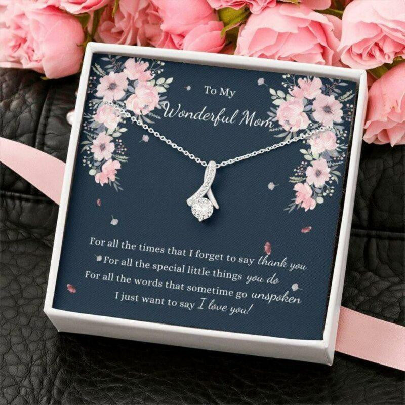 Mom Necklace, To My Wonderful Mom Necklace Gift, Necklace For Mom, Birthday Gift To Mother