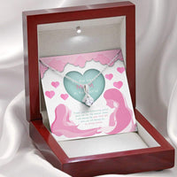 Thumbnail for Mom Necklace, Gift For The Best Mom In The World With Pink & Green Paper Heart,  Alluring Beauty Necklaces