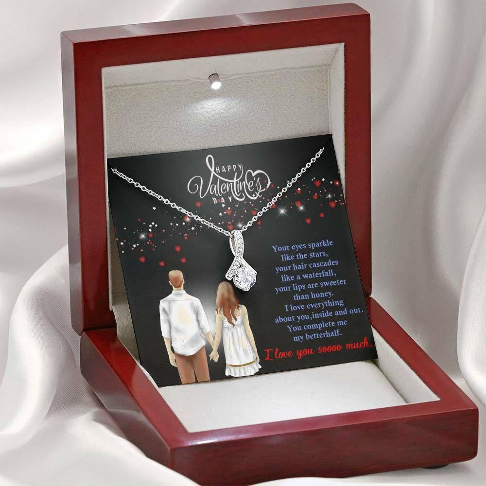 Girlfriend Necklace, Necklace Pendant Cubic Zirconia Valentine Gift For Girlfriend  � You Complete Me!