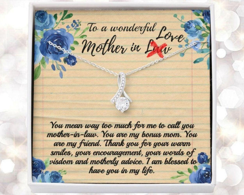 Mother In Law Necklace, Mother In Law Birthday Necklace Gift, Mother-in-Law Gift Wedding Day, Gift From Bride, Gift From Groom