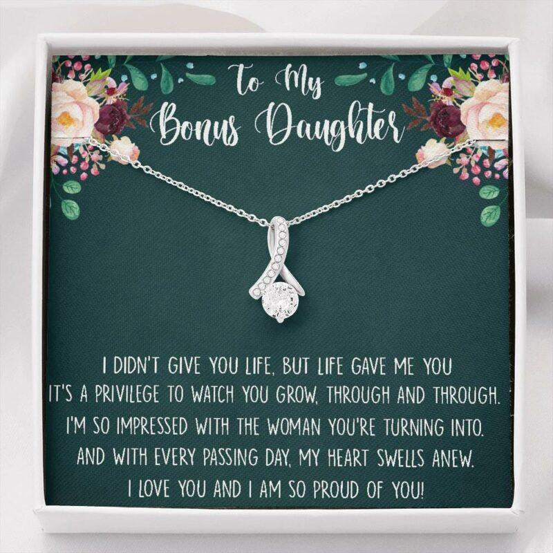 Daughter Necklace, Stepdaughter Necklace, To my stepdaughter gift necklace: gifts from stepmom, stepsister, wedding