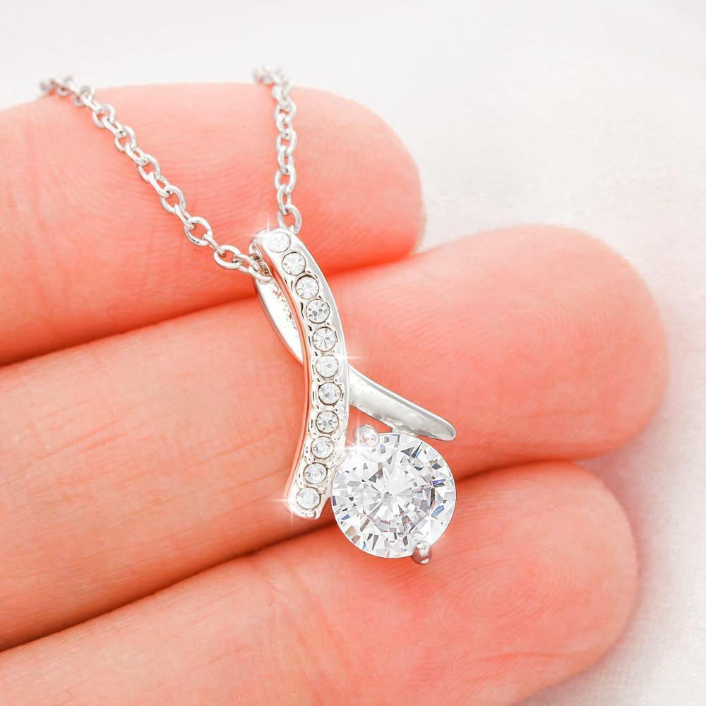 Mom Necklace, Gift For Mom, Mom Cz Necklace On Meaningful