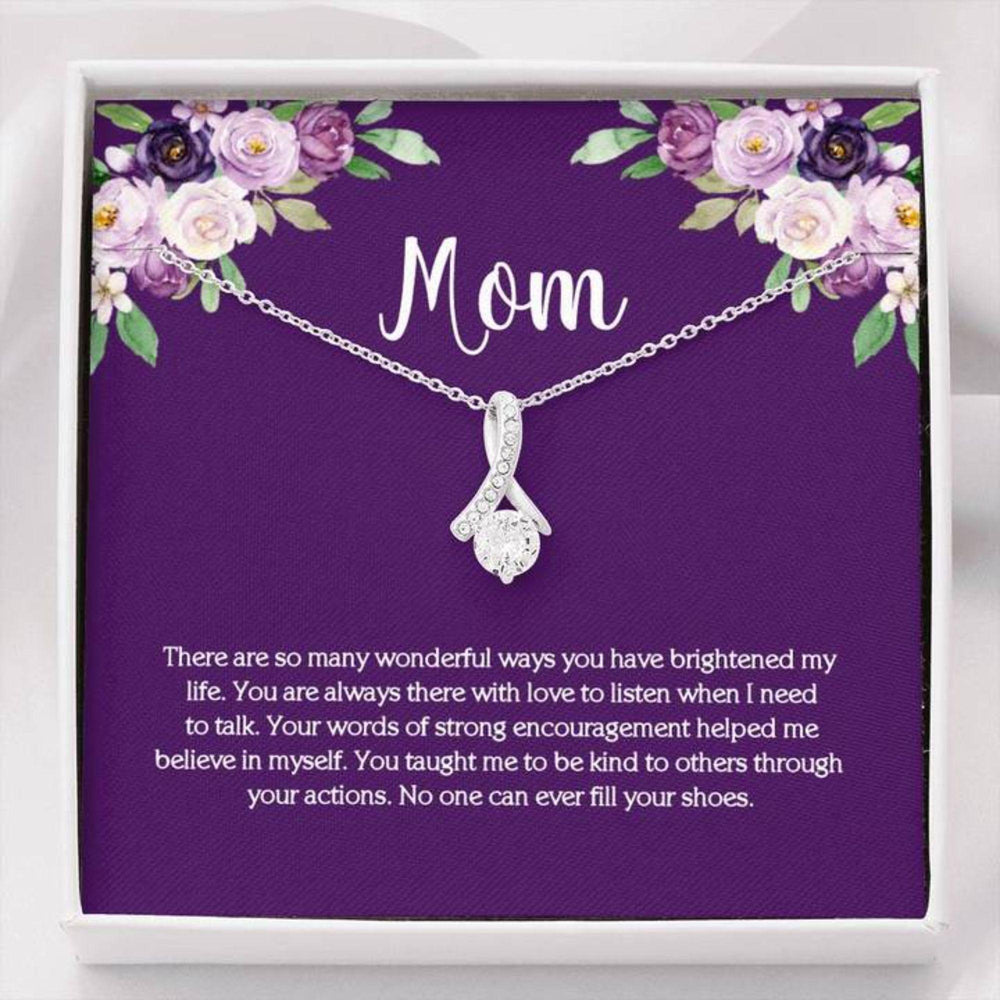 Mom Necklace, Gift For Mom, Mom Necklace On With Cz Pendant Necklace