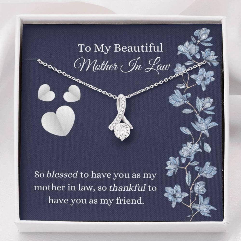 Mother-in-law Necklace, Mother In Law Gift � Sentimental Quotes � Love For Husband�s Mom � Best Mother In Law Necklace