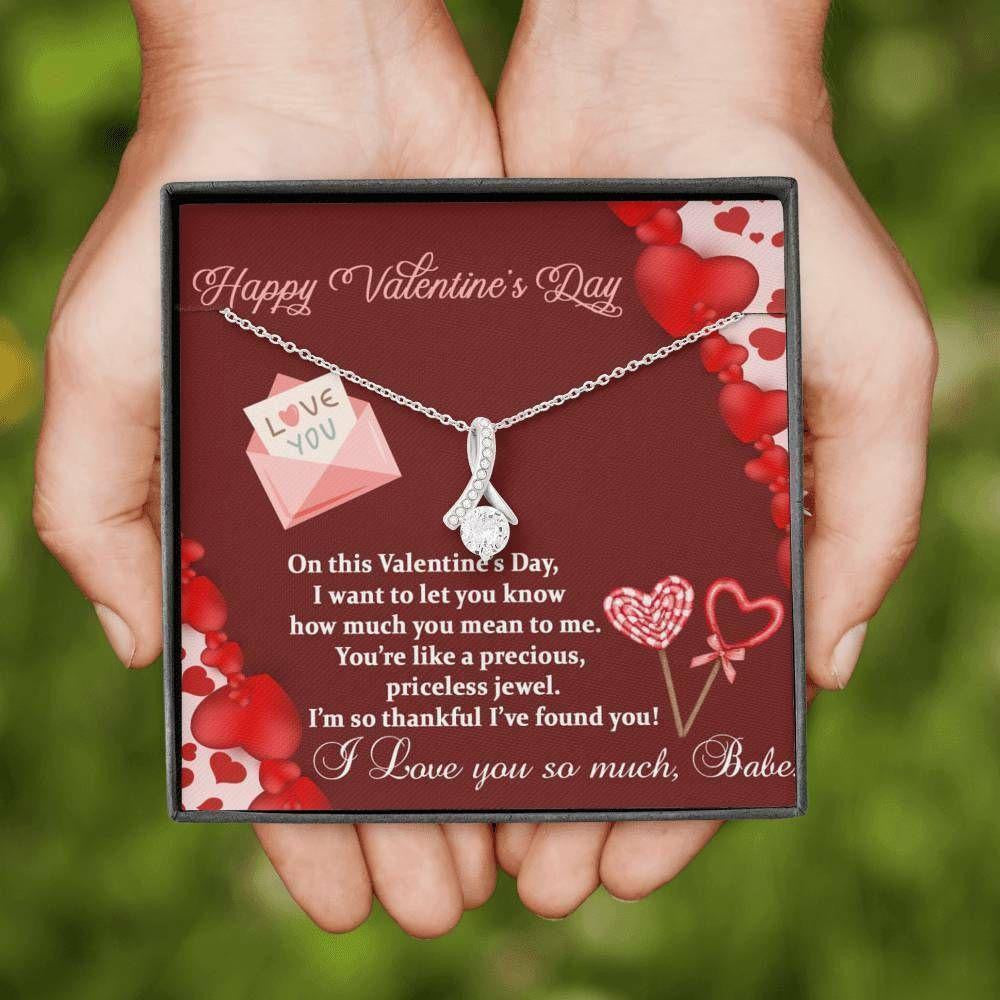 Wife Necklace, Necklace Pendant Cubic Zirconia Valentine Gift For Wife � So Thankful I Found You!