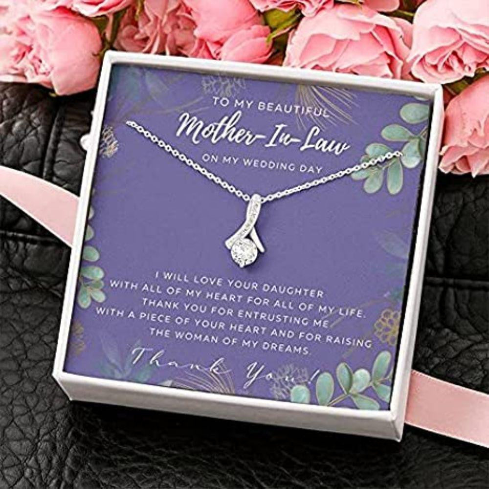 Mom Necklace, Mother-in-law Necklace, To My Beautiful Mother In Law Necklace, Mother Of The Bride Gift From Groom
