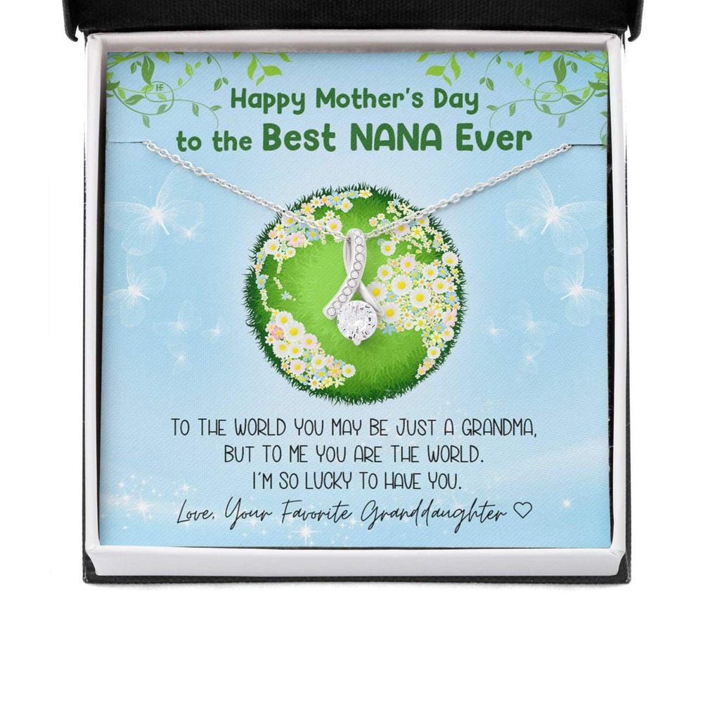 Grandmother Necklace, Gift For Your Nana Who Means The World To You On Mother�s Day  Alluring Beauty Necklaces
