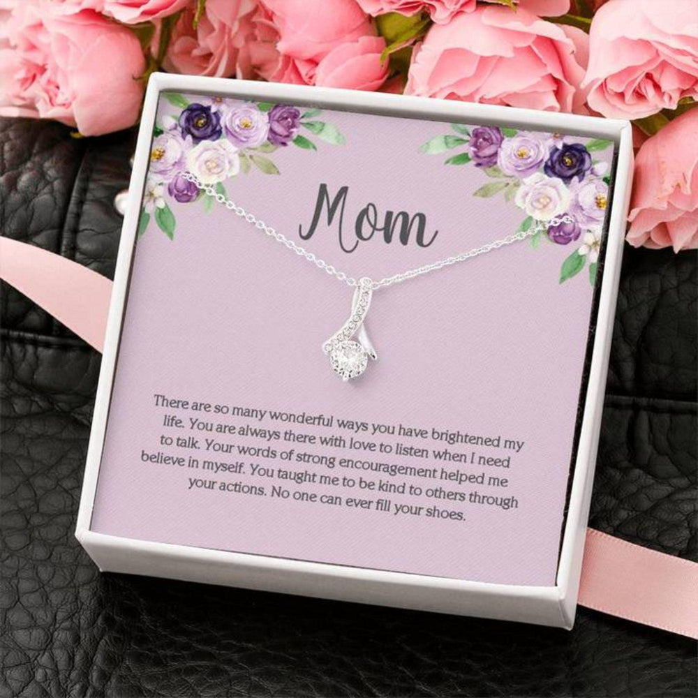 Mom Necklace, Gift For Mom, Mom Cz Necklace On Meaningful