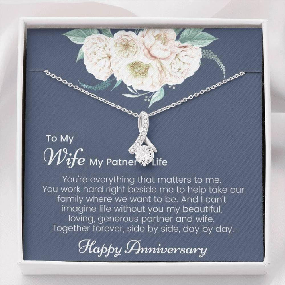 Wife Necklace, Romantic Wedding Anniversary Necklace Gift For Wife, Anniversary Gift For Wife, Husband To Wife, Happy Anniversary