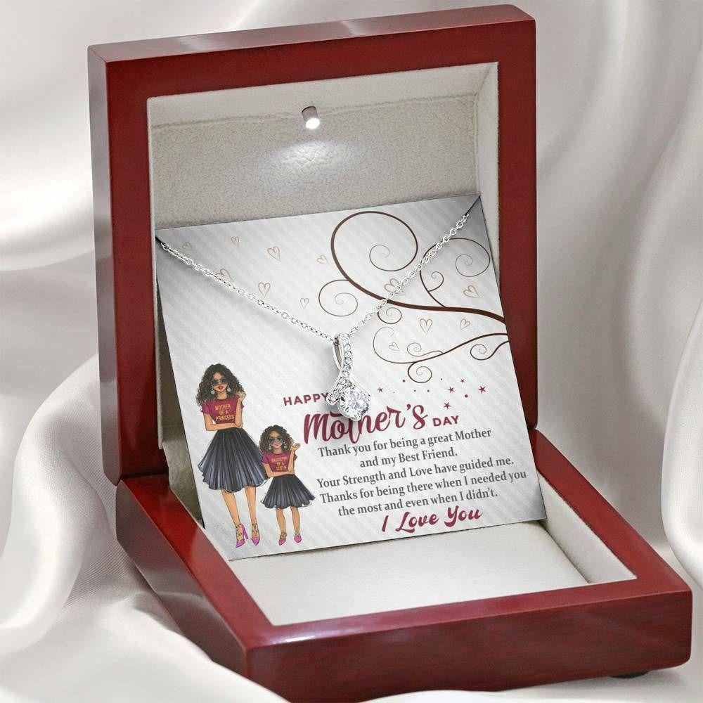 Mom Necklace, MOTHERS DAY Necklace Gift Mom Jewelry CZ Necklace Mom Thank You Msg Card