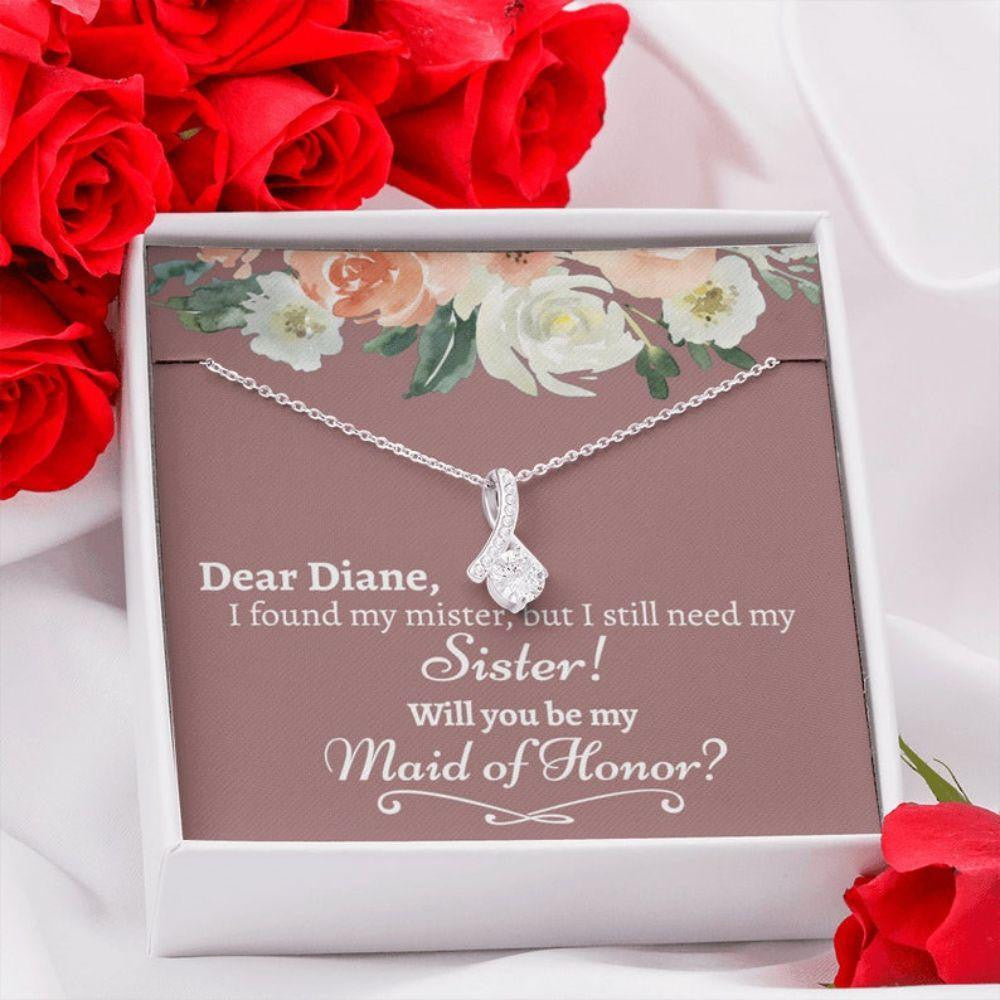 Sister Necklace, Sister Maid Of Honor Proposal, My Maid Of Honor Gift,  Will You Be My Maid Of Honor Necklace