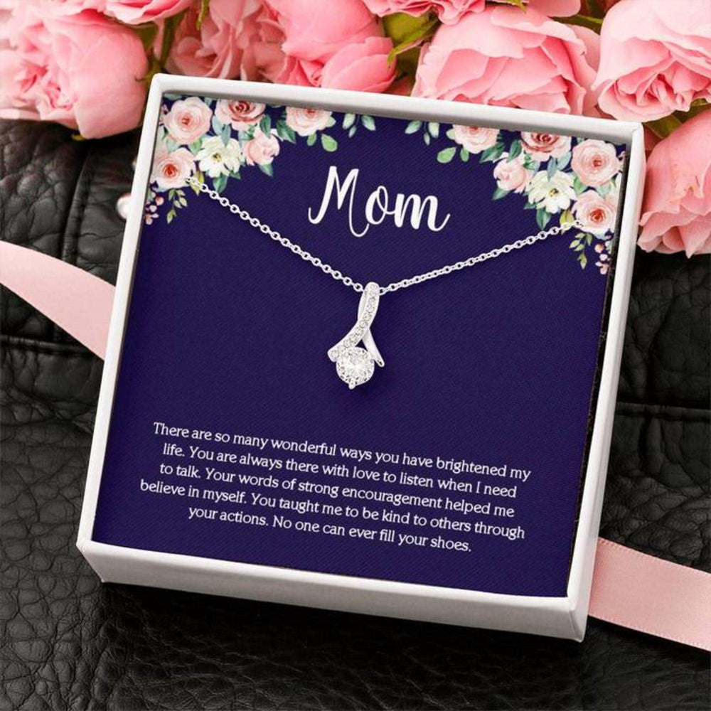 Mom Necklace, Gift For Mom, Mom Cz Necklace On