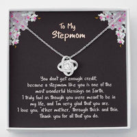 Thumbnail for StepMom Necklace,  Gift For Stepmom, Stepmother � My Wonderful Blessing � Knot Necklace