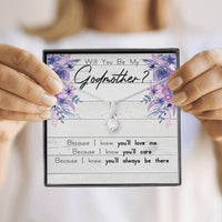 Thumbnail for Godmother Necklace, Godmother Proposal Box, Godmother Gift, Will You Be My Godmother, Fairy Godmother,  Promoted To Godmother