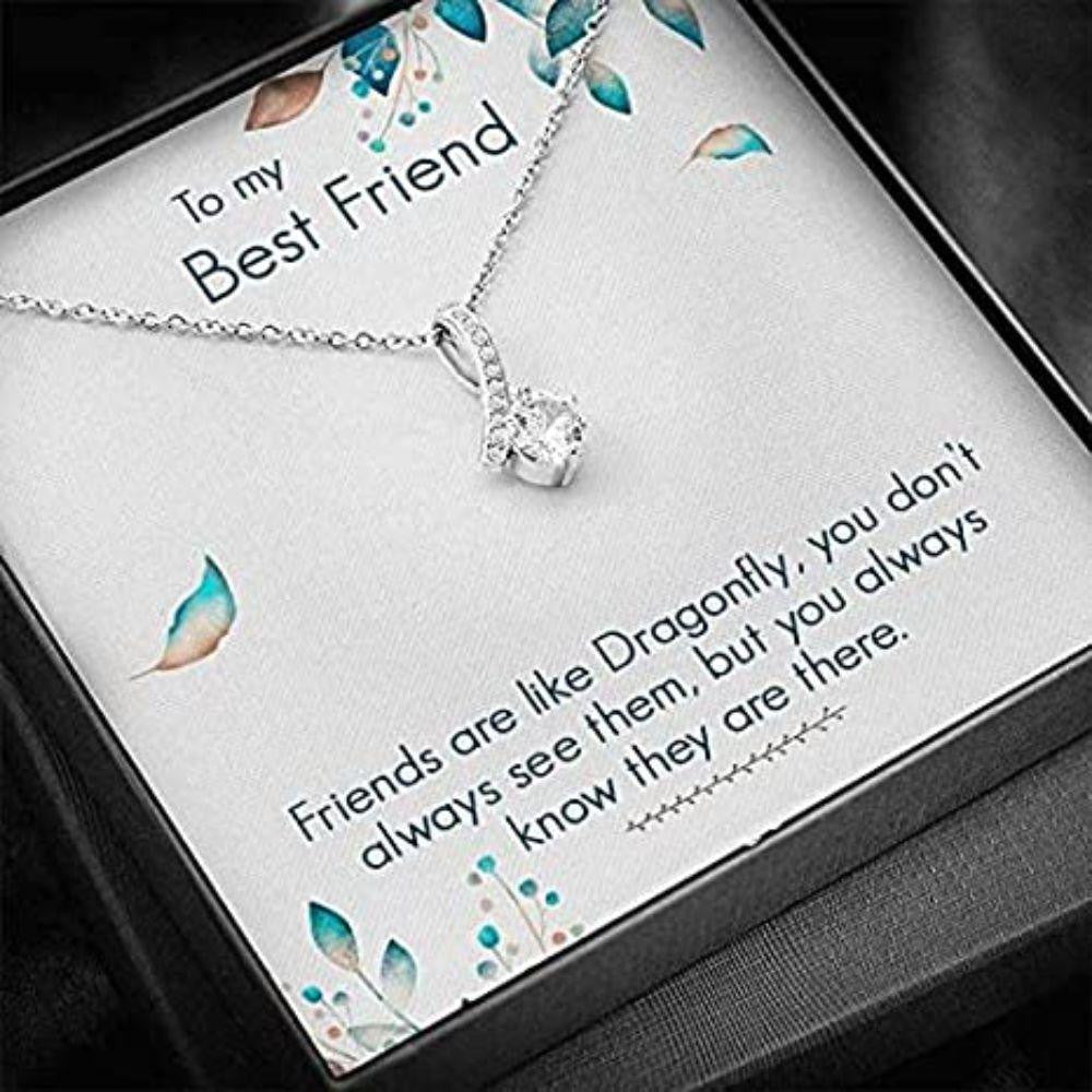 Friend Necklace, Sister Necklace, To My Best Friend Necklace � Friend Are Like Dragonfly You Don�t Always See