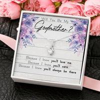 Thumbnail for Godmother Necklace, Godmother Proposal Box, Godmother Gift, Will You Be My Godmother, Fairy Godmother,  Promoted To Godmother