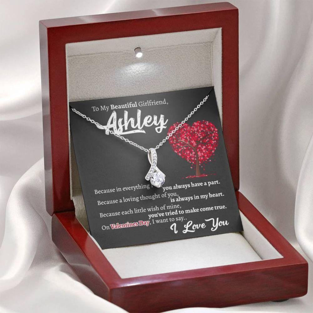 Girlfriend Necklace, Personalized Valentine Necklace Gift For Girlfriend, Romantic Gift For Girlfriend, Custom Name Gift For Girlfriend