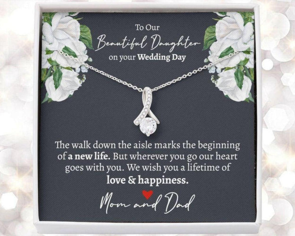 Daughter Necklace, Sentimental Wedding Gift From Parents, Gift For Daughter On Wedding Day, Wedding Gift To Daughter, Gift For Bride