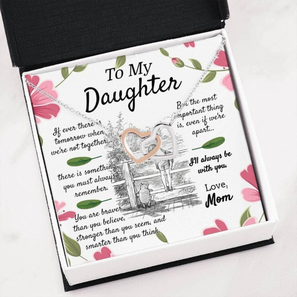 Daughter Necklace, To My Daughter Joined Hearts Necklace, Mother Daughter Gifts, Daughter Necklace From Mom & Dad, Daughter Necklace