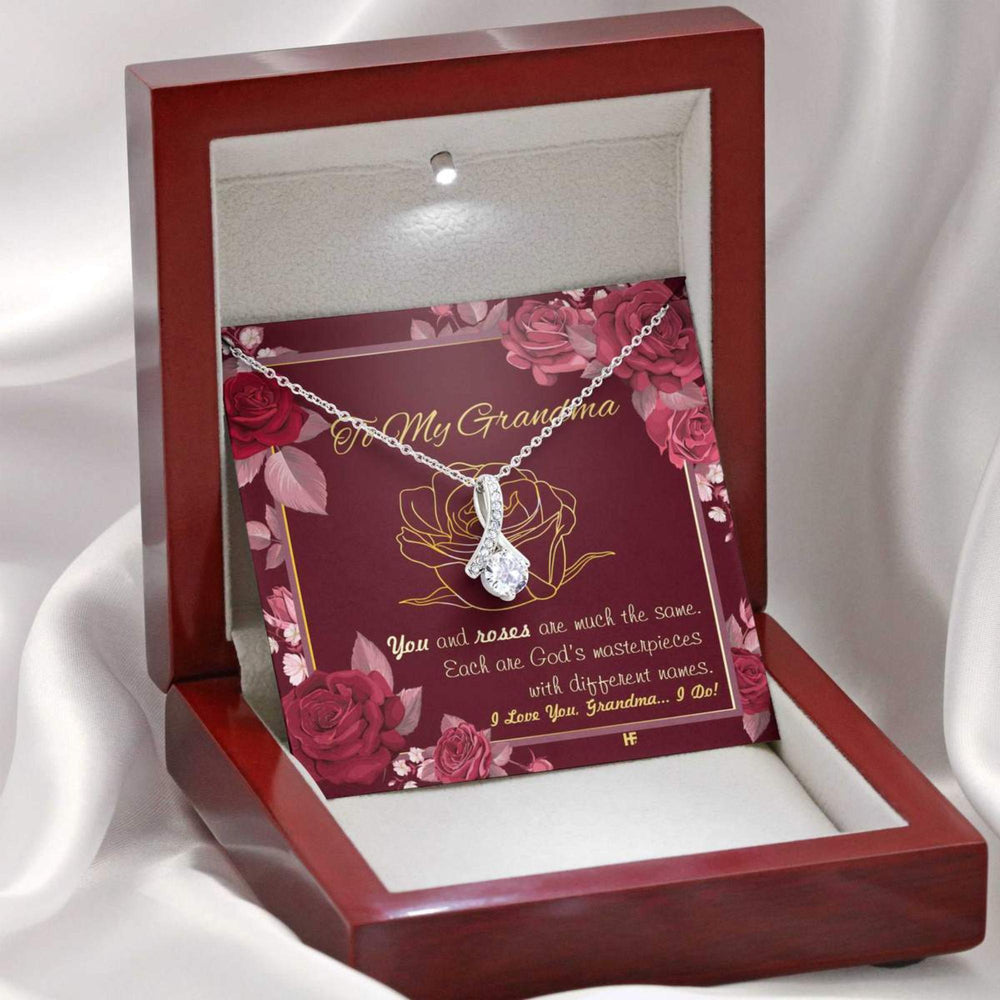 Grandmother Necklace, Gift For Your Grandma With Roses  Alluring Beauty Necklaces