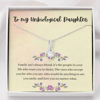 Thumbnail for Bonus Daughter Necklace, To My Unbiological Daughter �Smile� Necklace Gift From Dad Mom
