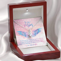 Thumbnail for Mom Necklace, Thank You For Letting Me Grow With My Wings Necklace