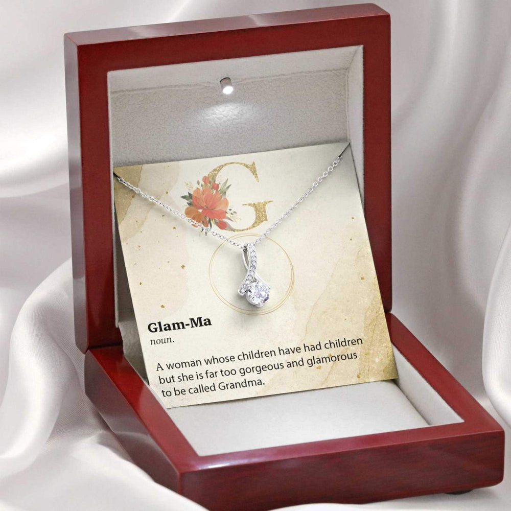 Grandmother Necklace, Glam-Ma Definition Gift On Mother�s Necklace, Grandmother Xmas Gift